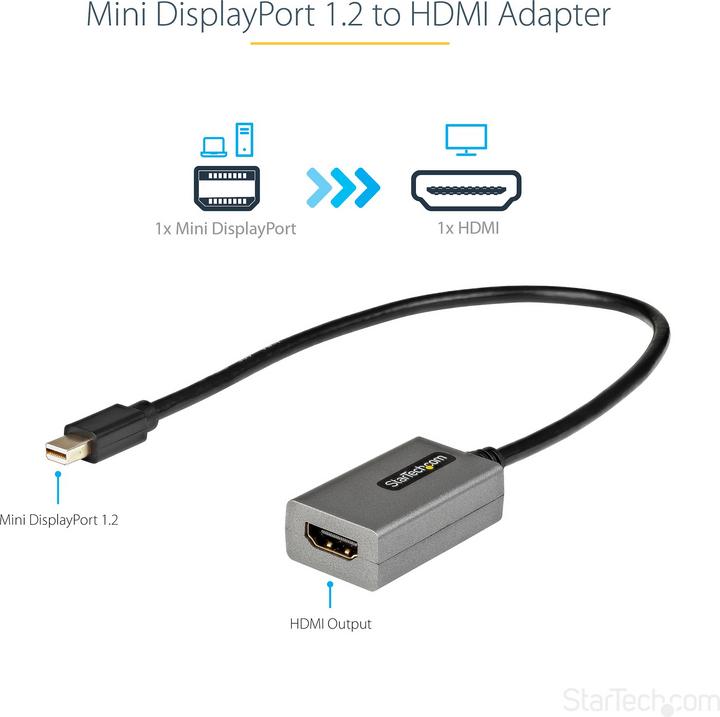 Image du produit StarTech .com Adaptateur Mini DisplayPort vers HDMI (Mini DP, 30 cm)
