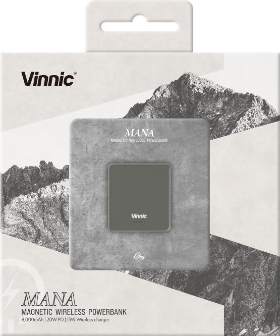 Immagine prodotto Vinnic MANA Magnetic Wireless Powerbank 8.000mAh, argilla (8000 mAh, 15 W, 30.80 Wh)