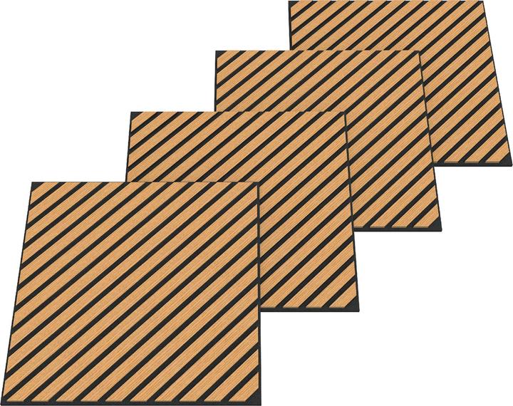 Image du produit neu.holz Panneau mural acoustique 8 pièces Vang diagonal 60x60 cm aspect chêne, foncé ()