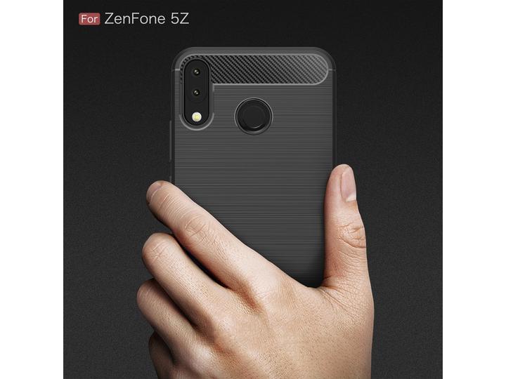 Actual product image Screenguard Asus ZenFone 5 / 5Z Cover Carbon Brushed Soft TPU (Asus Zenfone 5Z)