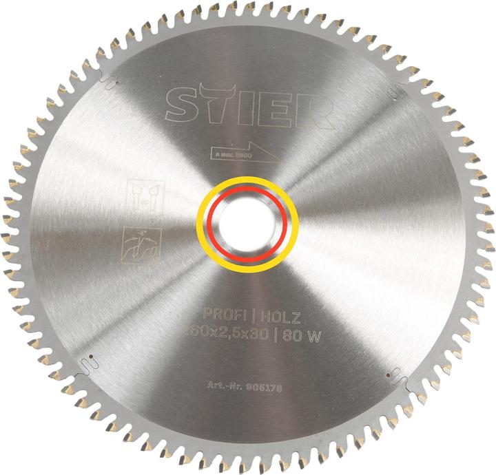 Immagine prodotto Stier Lama per sega circolare professionale per legno 260x2,5x30 80W angolo di spoglia superiore neg