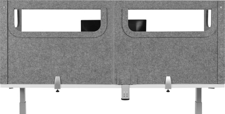 Actual product image Bakker Elkhuizen Table divider U-shape w. acrylic window grey 60cm deep (160 x 60 x 60 cm)