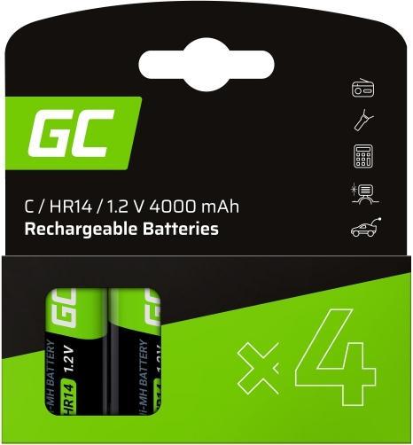Produktbild GreenCell 4x Ni-MH Battery HR14 - Rechargeable - 1.2V - 4000mAh (4 Stk., C, 4000 mAh)