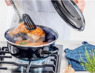 Productafbeelding BK Fortalit Braadpan - 30 cm / 5L - Emaille (30 cm, Braadpan + kasserol)