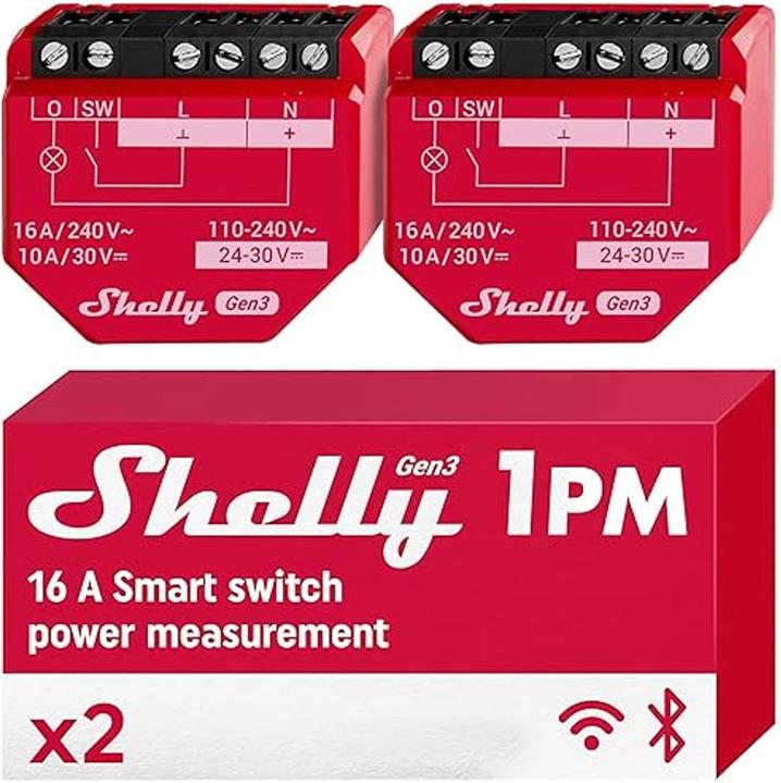 Immagine prodotto Shelly 1PM Gen3 x2 (Attuatore dell'interruttore)