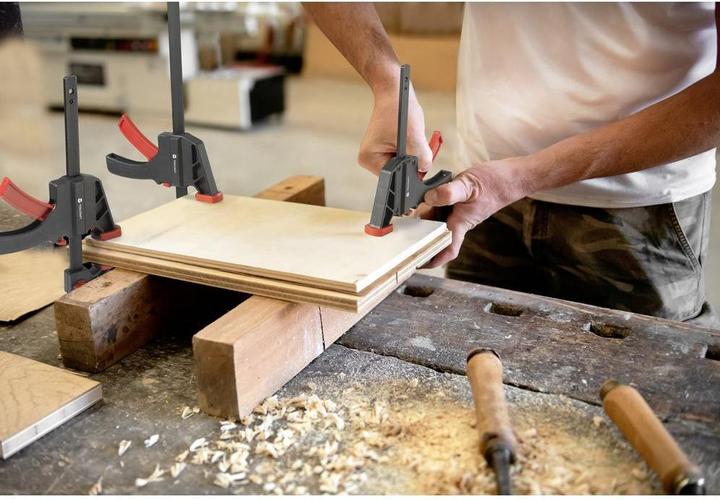 Productafbeelding Toolcraft TO-7870761 Eenhandsklem, set van 4 (15 cm & 30 cm) Spanbreedte ( (300 mm)