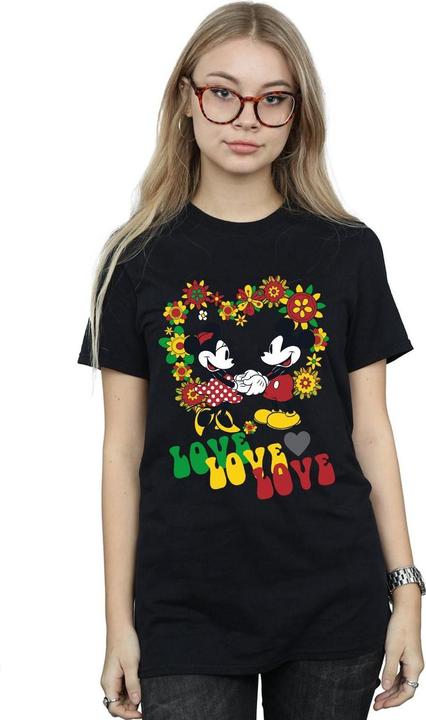 Immagine prodotto Disney Mickey And Minnie Mouse Hippie Love Maglietta Ampia Donna (L)