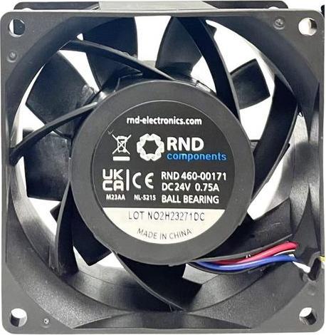 Produktbild RND Axiallüfter DC 80x80x38mm 24V 179.2m³/h IP67 (80 mm)