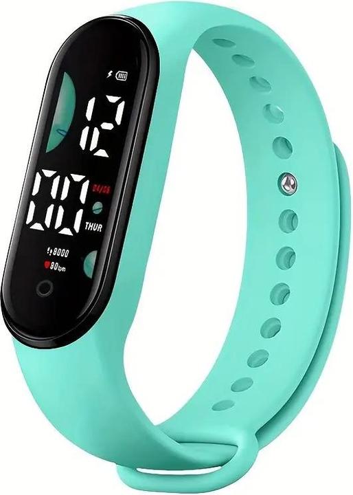 Produktbild Cbx LED-Digitaluhr mit Silikonarmband 12-Stunden-Anzeige Mint (45 mm)