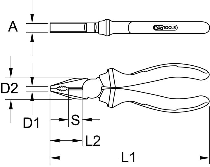 Image du produit KS Tools Pince combinée ERGOTORQUE (180 mm)