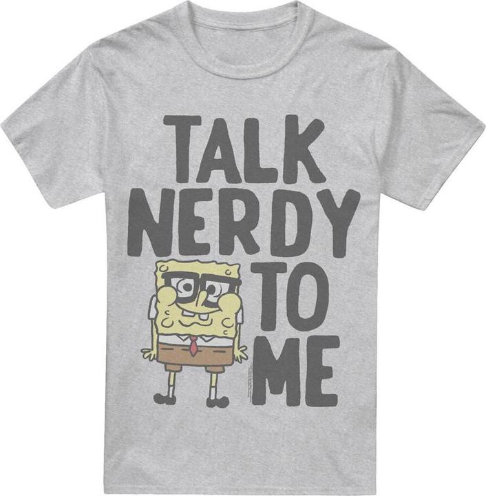 Actual product image Spongebob Squarepants Mens Talk Nerdy To Me T-Shirt (5XL)