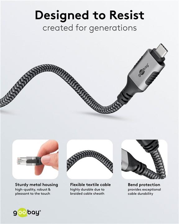 Produktbild Goobay Ethernet-Kabel USB-C auf RJ45, 1 m (RJ45, USB-C, RJ45 (1x))
