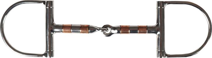 Actual product image Horka 2 ring d-ring horse bit with articulated joint copper rollers