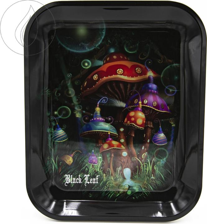 Black Leaf Rolling Tray L Mushroom 340 x 270mm