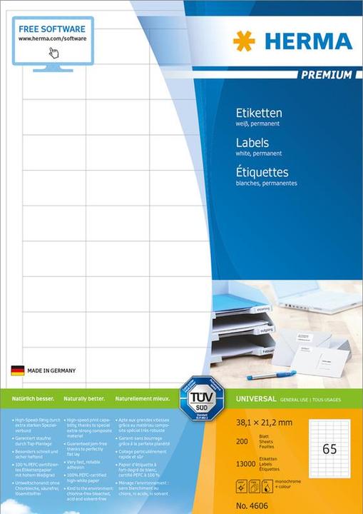 Actual product image HERMA Universal labels A4