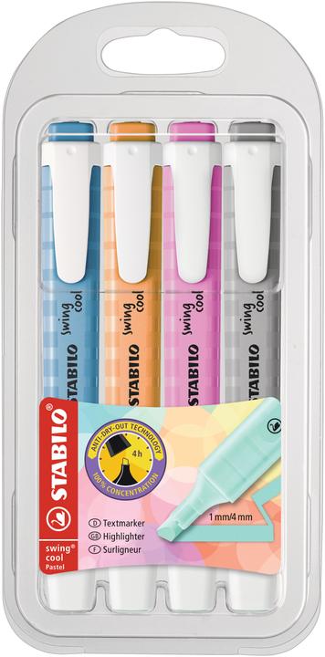 Produktbild STABILO swing cool Pastel Textmarker (Pastel, 4 mm, 4 x)