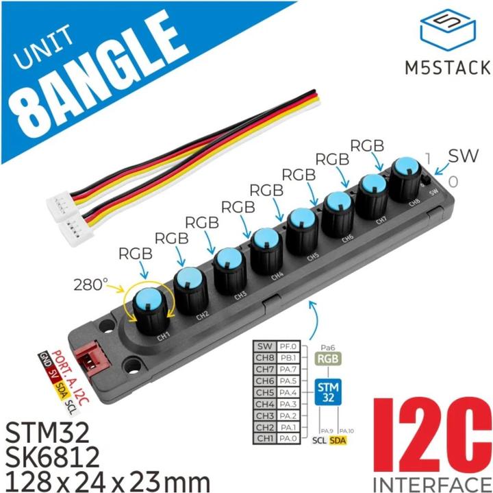 Image du produit M5Stack Unité de potentiomètre 8Angle avec STM32F030