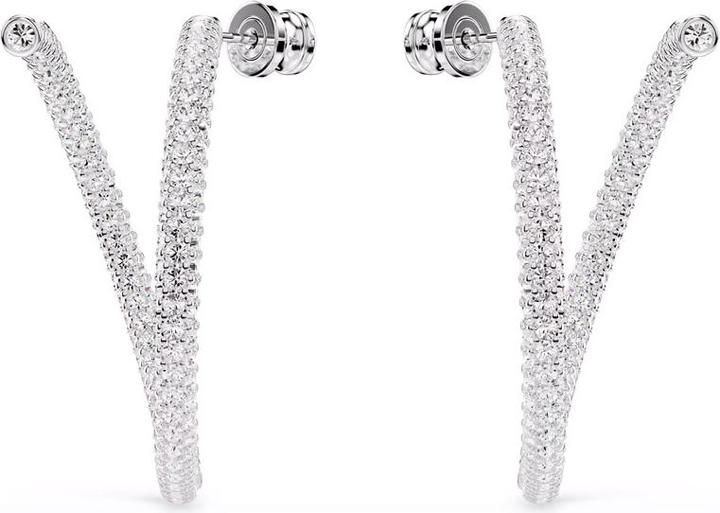 Produktbild Swarovski Dextera Kreolen Rundschliff Weiss (Swarovski Metall)