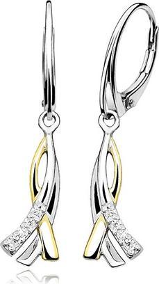 Moiss Elegant silver bicolor earrings E0001306