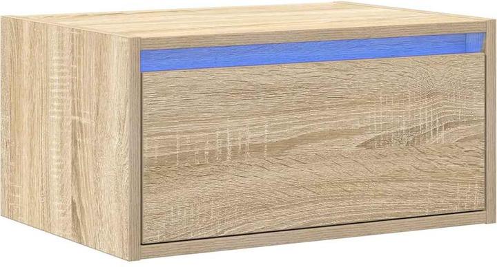 Actual product image VidaXL Wall-mounted bedside cabinet with LED lights Sonoma oak wardrobe Bedside cabinet