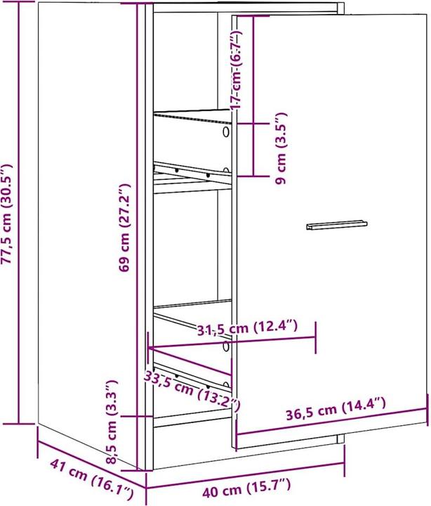 Actual product image VidaXL Apothecary cabinet