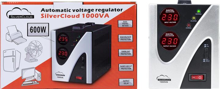 Image du produit SilverCloud Stabilisateur de tension 1000VA 600W 4,5A (1000 VA, 600 W, Double convertisseur en ligne Onduleur)