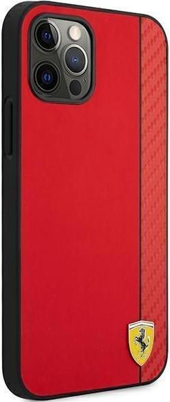 Actual product image Ferrari FESAXHCP12LRE iPhone 12 Pro Max 6.7" czerwony/red hardcase On Track Carbon Stripe (Apple iPhone 12 Pro Max)