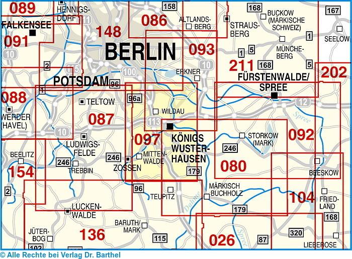Immagine prodotto Mappa del dottor Barthel Flutgrabenaue, Königs Wusterhausen e dintorni