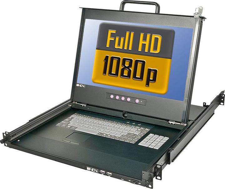 Image du produit Lindy 44cm 17inch LCD KVM Terminal PRO Full HD DVI-I USB 2.0 DE Layout