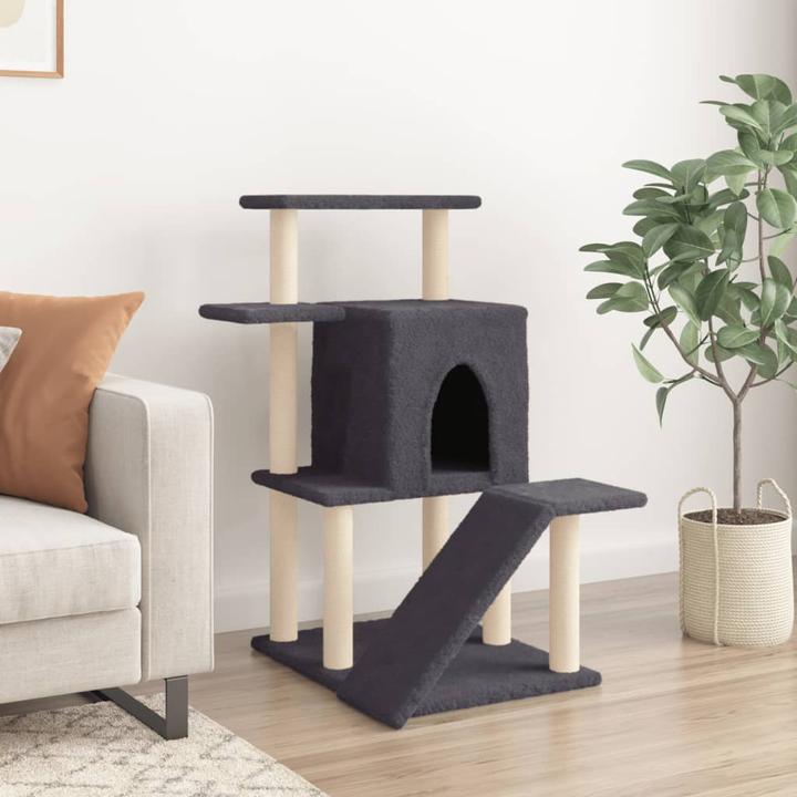 Actual product image VidaXL Kratzbaum mit Sisal-Kratzsäulen Dunkelgrau 97 cm,Farbe (97 cm, Dark grey)