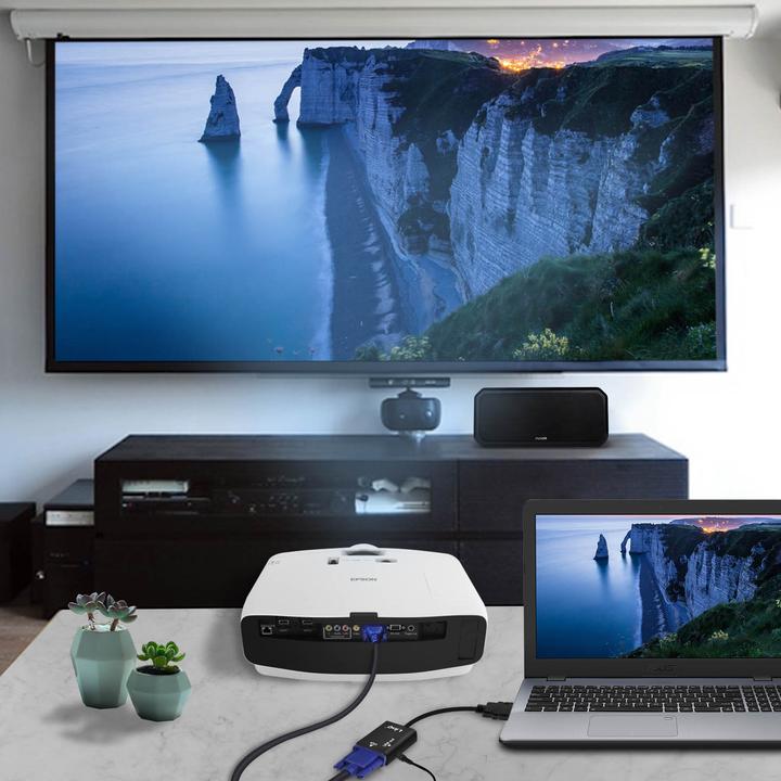 Actual product image LinQ Audio & video cable HDMI/VGA + 3.5mm jack cable by - Black (0.15 m, HDMI)