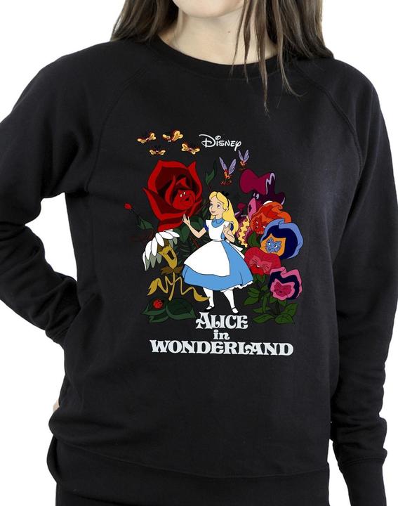 Actual product image Disney Womens/Ladies Alice In Wonderland Flowers Sweatshirt (XXL)