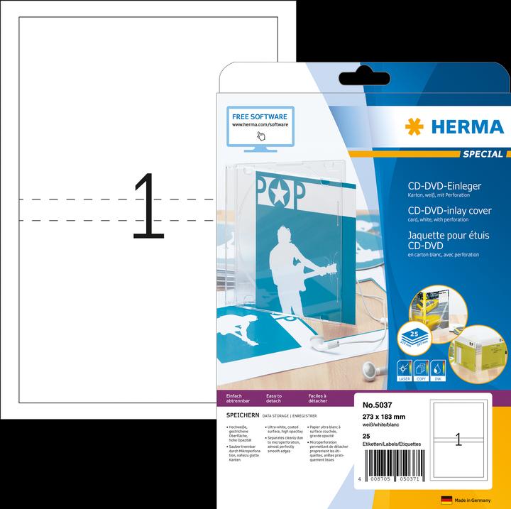 Image du produit HERMA DVD insert A4