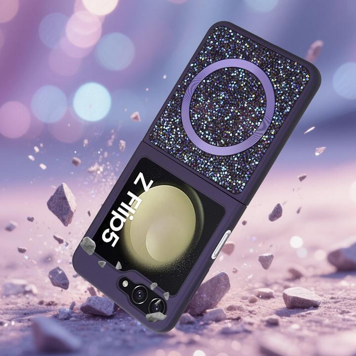 Actual product image Cadorabo Case for Samsung Galaxy Z FLIP 5 Glitter Sparkle Design (Samsung Galaxy Z Flip 5G)