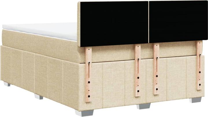 Produktbild VidaXL Boxspringbett Polsterbett Bett Doppelbett Matratze Creme 160x200cm Stoff (160 x 200 cm, 160 x 200 cm)