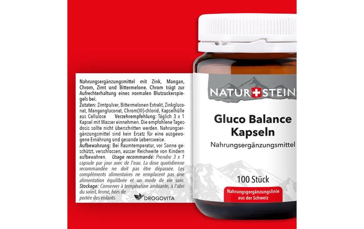 Image du produit Naturstein Gluco balance Capsules 100 pcs (100 pièce(s), Capsules, 147 g)