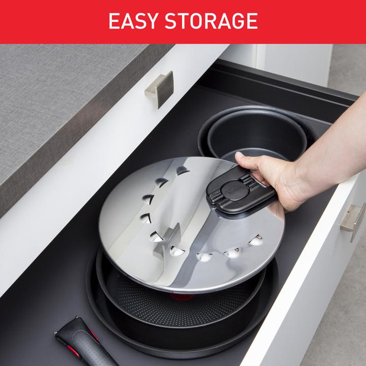 Immagine prodotto Tefal Ingenio G6 Multi Coperchio da 20 a 28 cm in acciaio inox (30.80 cm, Materiale sintetico, Metallo)
