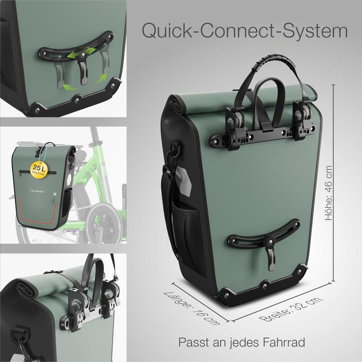 Image du produit Eloneo Sacoche de vélo pour ordinateur portable (25 l, Sacoches)