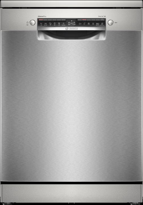 Bosch Hausgeräte Serie 4, Freistehender Geschirrspüler, 60 cm, Gebürsteter Stahl mit Anti-Fingerprint, SMS4EVI08E