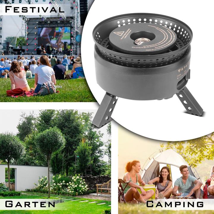 Image du produit Stahlwerk Réchaud de camping 2 en 1 Réchaud électrique Réchaud à gaz Outdoor Camping Koch Set