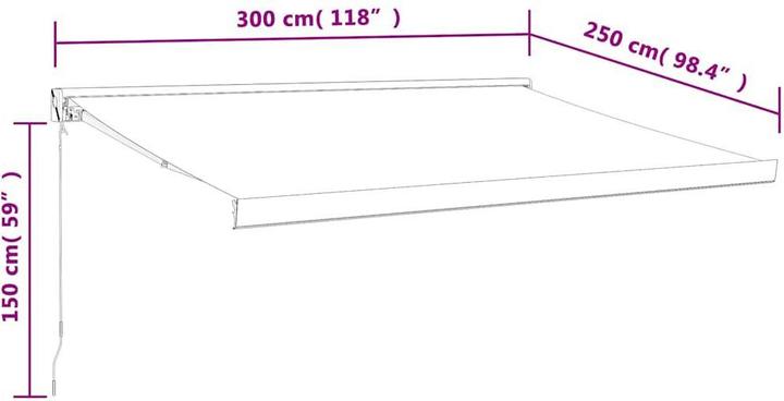 Actual product image VidaXL Hinged arm awning (3 m)