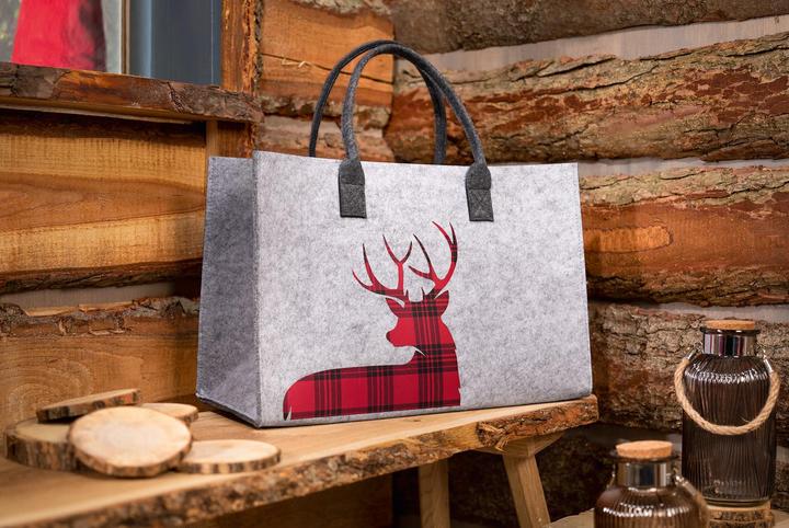 Produktbild Angela Bruderer Shopper Filz «Karo-Hirsch»