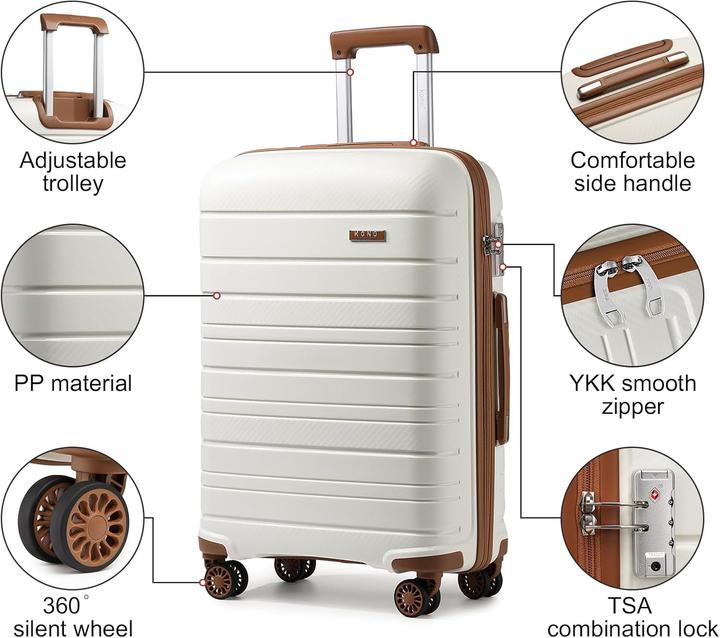 Produktbild Kono Hartschalenkoffer mit TSA-Schloss (66 l, M (50 - 90l))