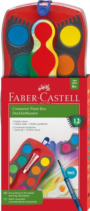 Faber-Castell Connector Farbkasten (Lila, Schwarz, Rot, Grün, Weiss, Rosé, Blau)