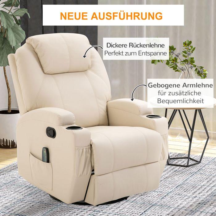 Actual product image Swisshandel24 Relax armchair with reclining function massage armchair electric 5 massage modes imitation leather