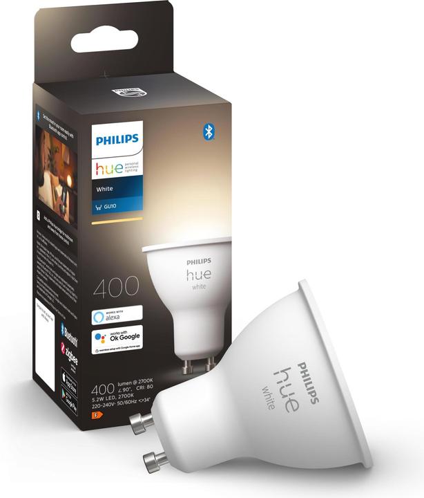 Image du produit Philips Hue White BT (GU10, 5.50 W, 400 lm, 1 x, F)