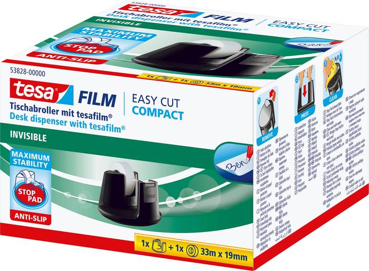 Produktbild tesa tesafilm COMPACT Tischabroller, Klebeband-Spender mit Anti-Rutsch-Boden, inkl. 1 Rolle tesafilm
