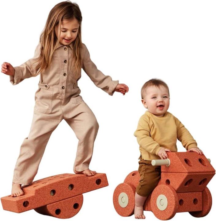 Image du produit Modu Dreamer Kit - Zachte blokken- 33 onderdelen - Open Ended speelgoed - Speelgoed 1 -2-3 jaar - Burnt O