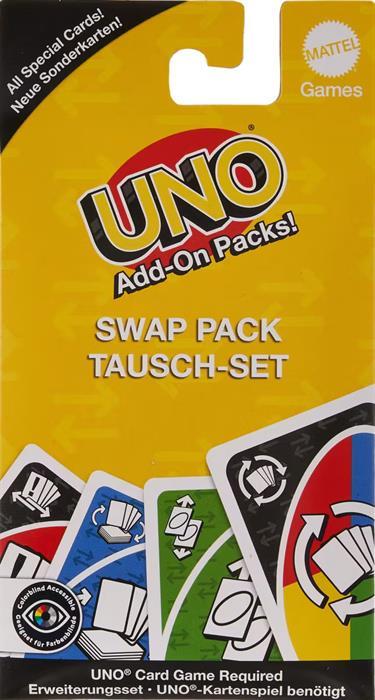 Produktbild Mattel UNO Erweiterungsset Tausch-Set (Deutsch, Französisch, Italienisch, Schweizerdeutsch, Englisch)