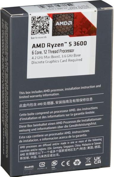 Produktbild AMD Ryzen 5 3600 (AM4, 3.60 GHz, 6 -Core)